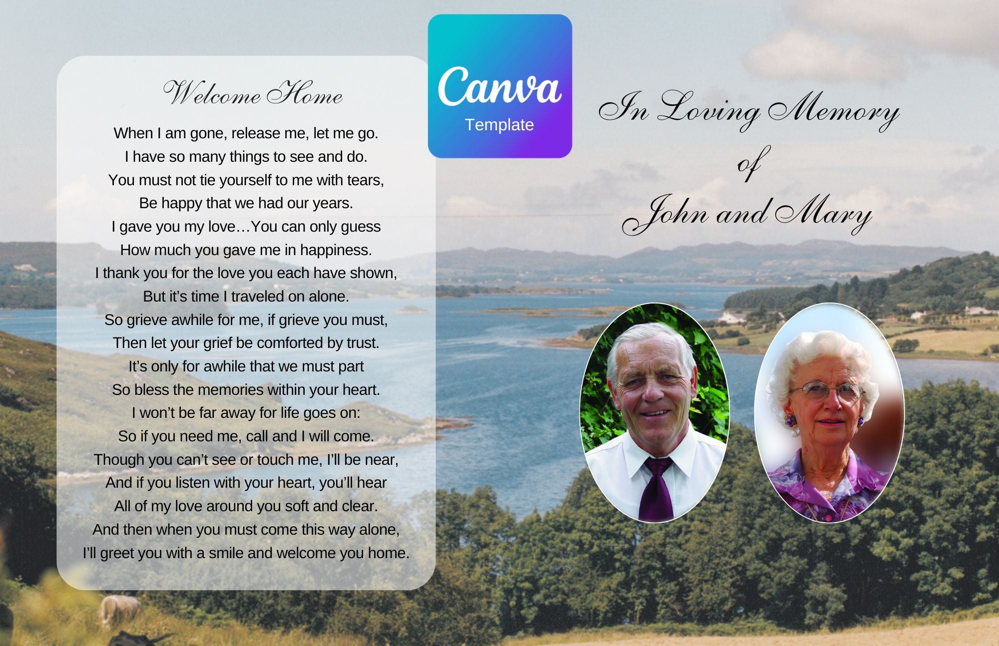 Memorial Card 1152 Personalised Duo