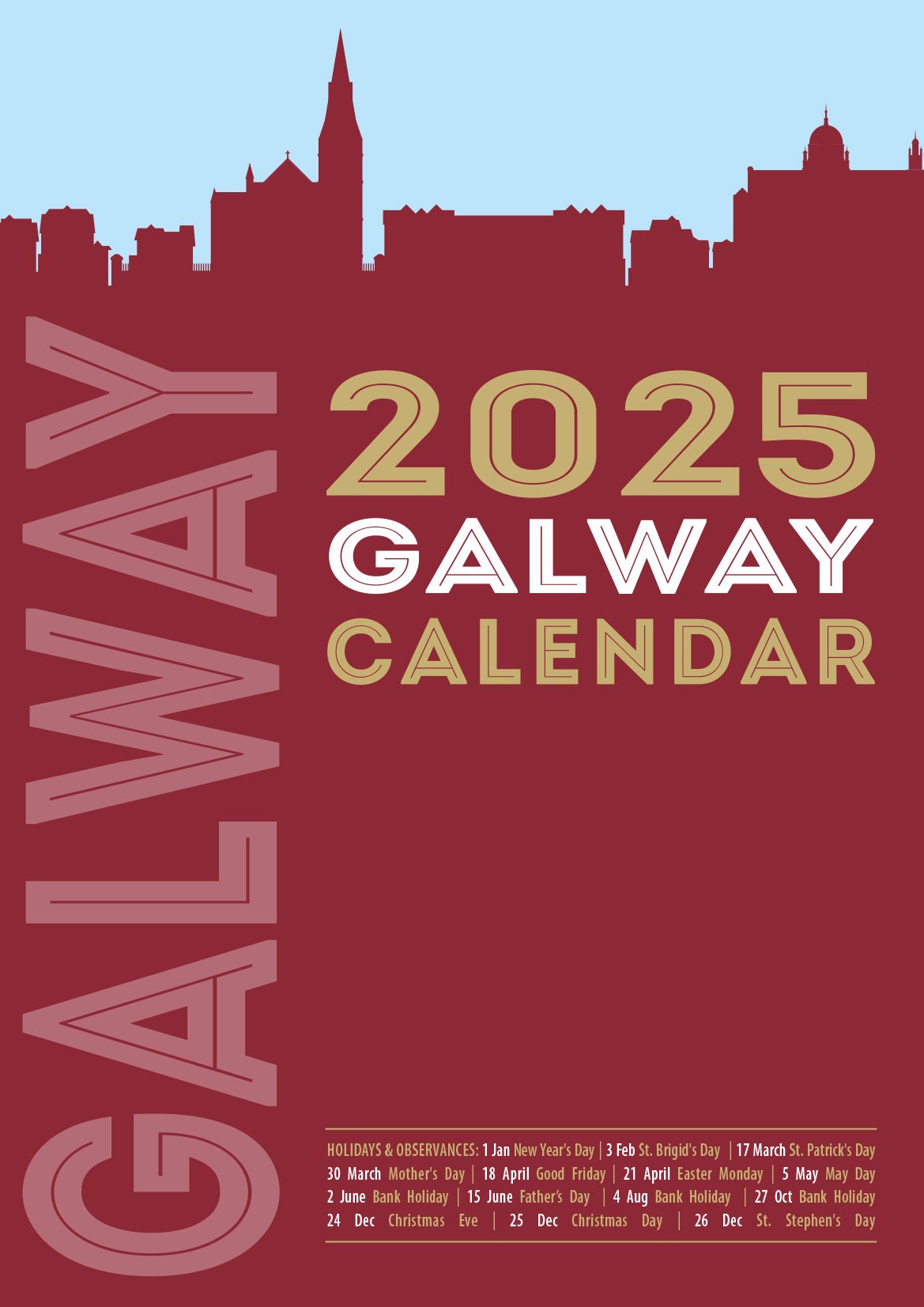 Galway 2025 A4 Wall Calendar - Jaycee