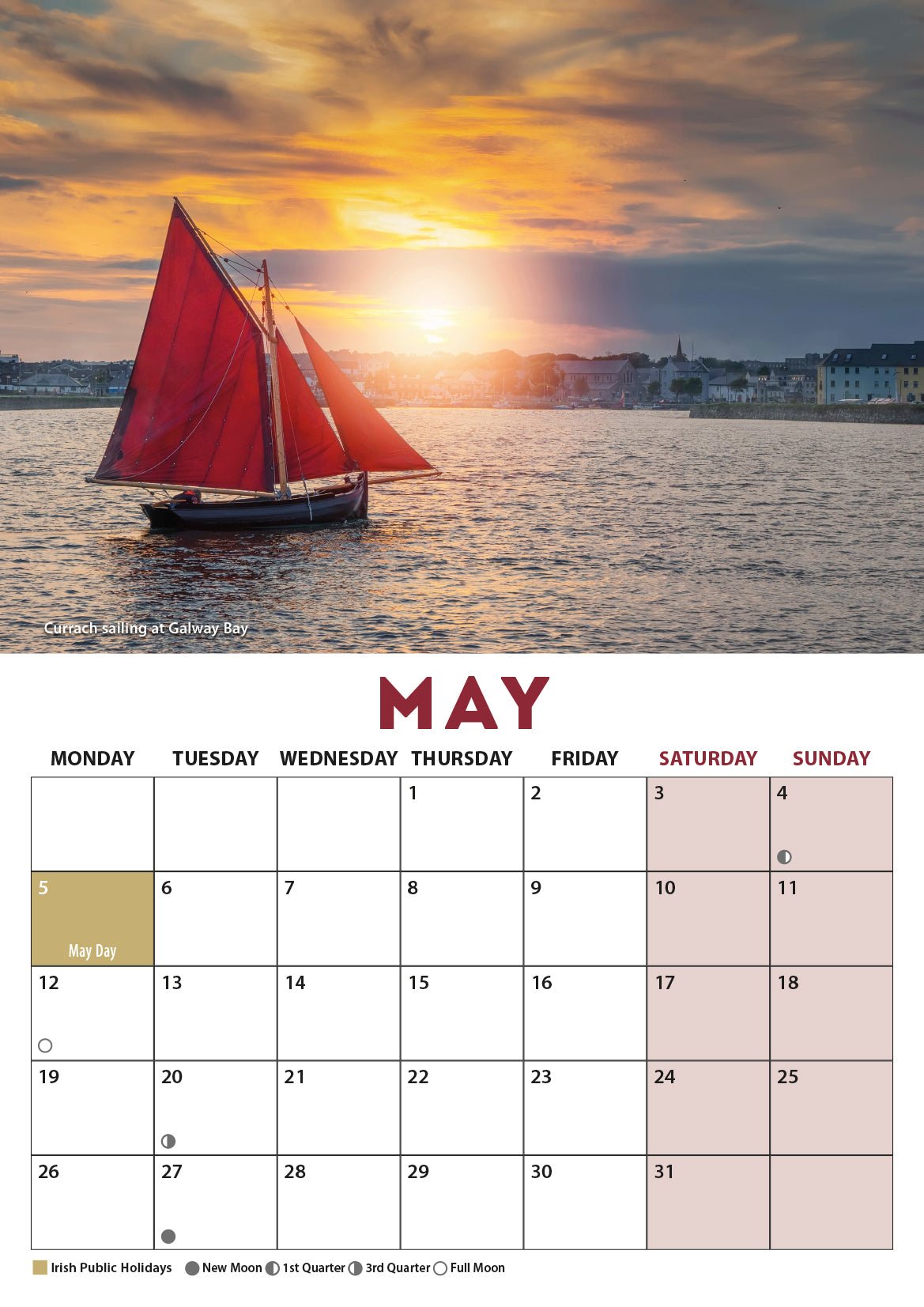 Galway 2025 A4 Wall Calendar - Jaycee