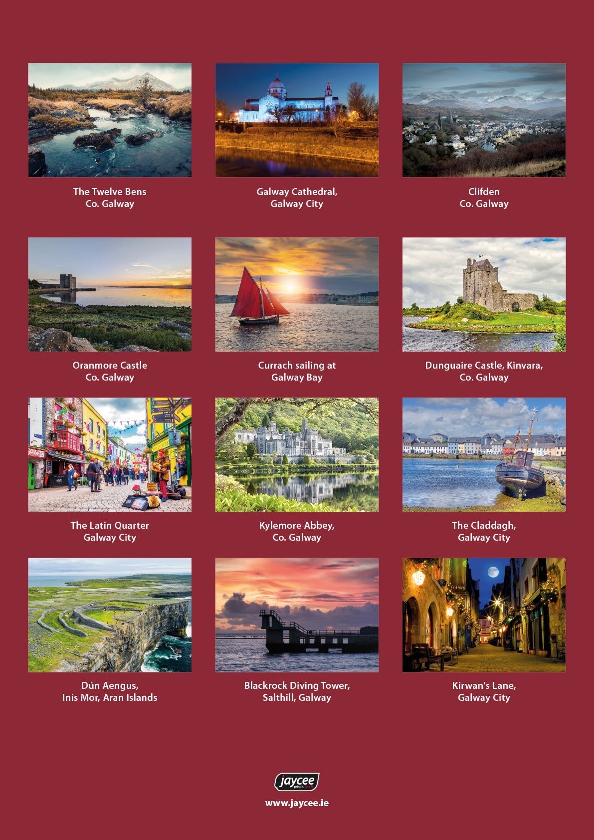 Galway 2025 A4 Wall Calendar - Jaycee