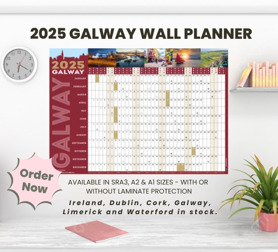 Galway 2025 Wall Planner - Jaycee