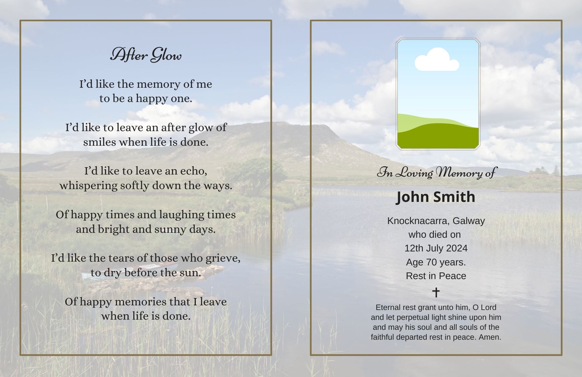 Memorial Card 1151 Personalised - Jaycee