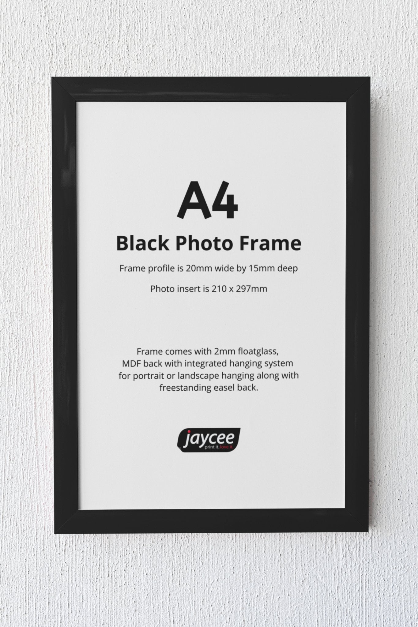 Superb Photo Frames - A4 Black Photo Frame - Jaycee