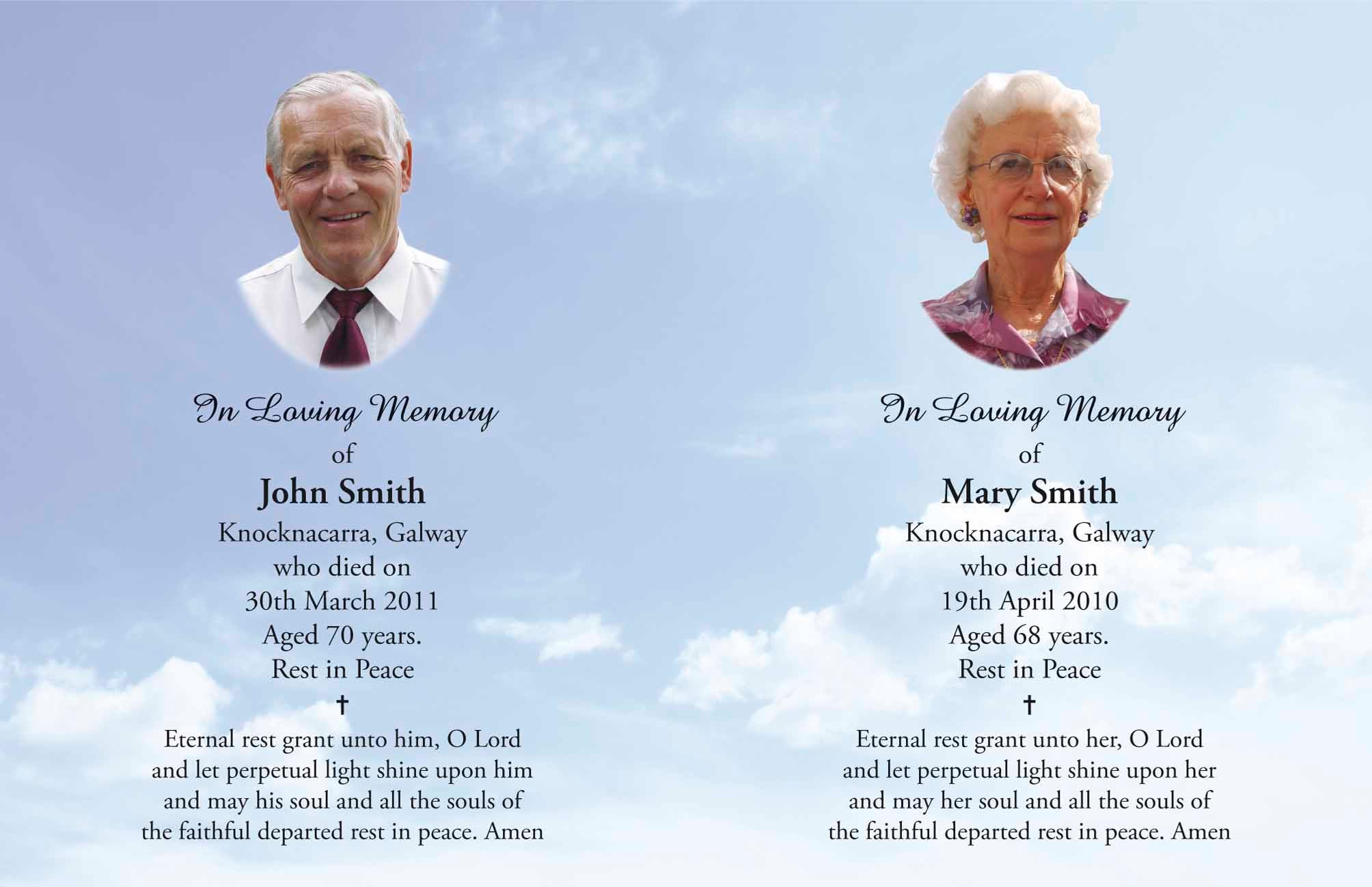 Outstanding Printing Galway - Memorial Card 2 - Jaycee